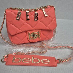 Bebe Wyatt Shoulder Bag Top Handle & Strap, Color Salmon - New with Tags
